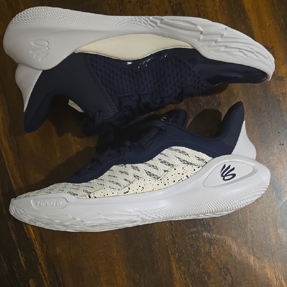Curry 11 Team Sneakers in White and Blue